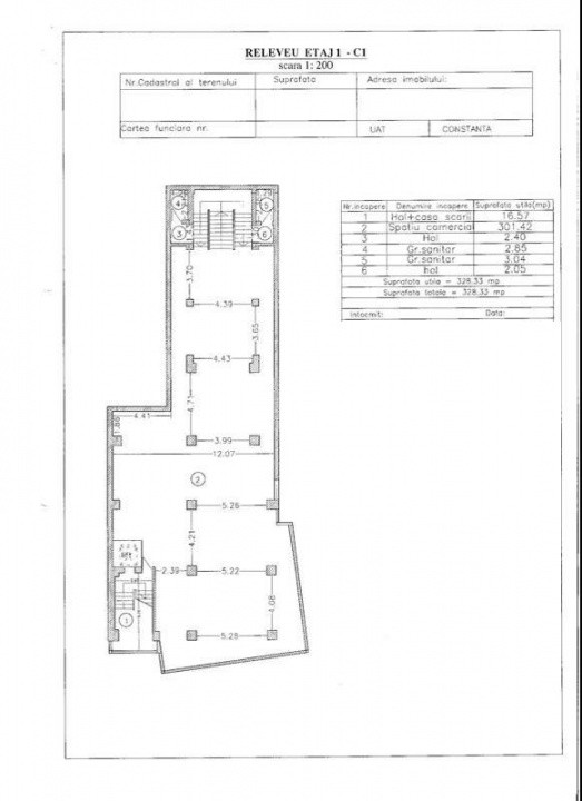 Ultracentral, spatiu comercial cu destinatie specifica, 350 mp.