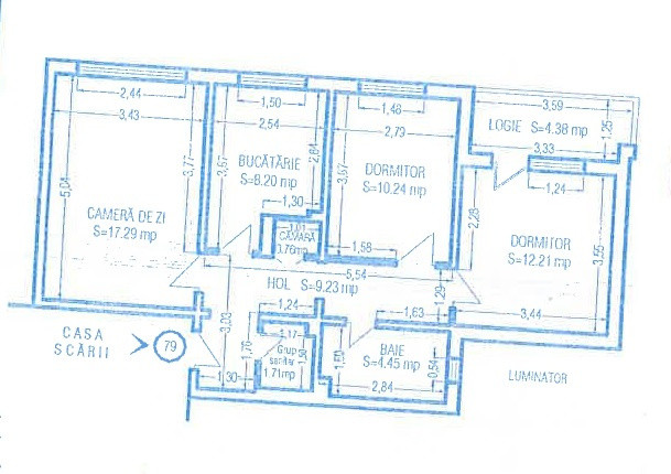 Casa de Cultura, apartament 3 camere decomandate
