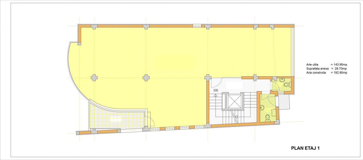 Ultracentral, SPATIU EXCLUSIV BIROURI, etaj 1,  163 mp.