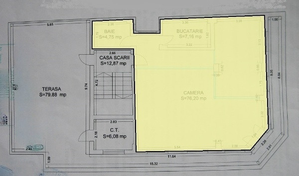 Capitol - Sala Sporturilor, spatiu birou 90 mp. + terasa