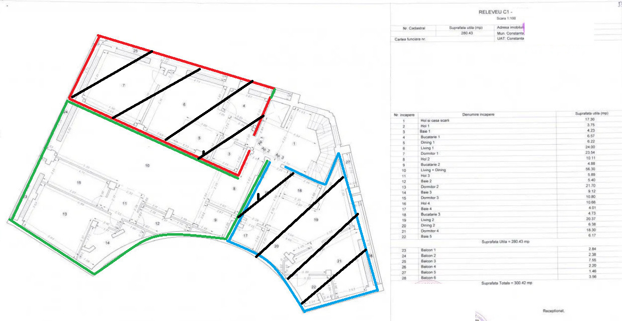 Tomis Nord, spatiu IDEAL BIROURI - 109 mp., finisat 2023