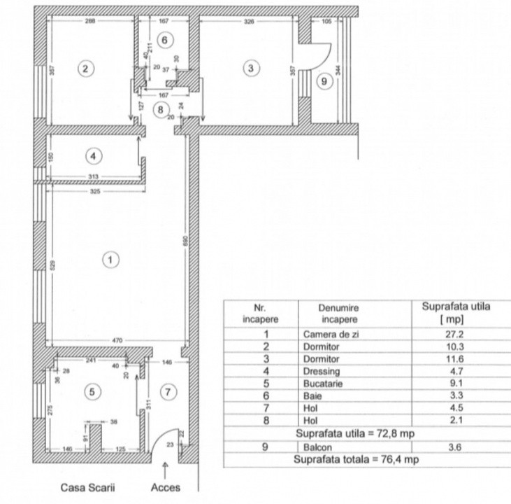 Tomis Nord  - Tabacarie - City Mall, apartament 3 camere, 73 mp., etaj 2