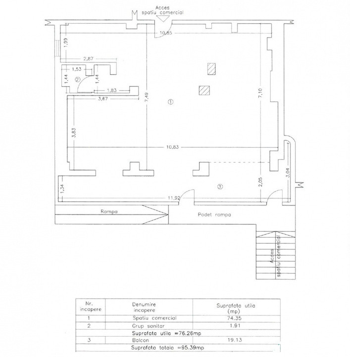 Tomis III, spatiu comercial din constructie, 100 mp.