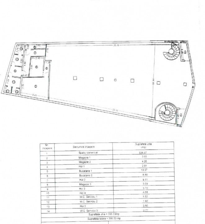 Ultracentral, spatiu comercial, 396 mp., etaj 1