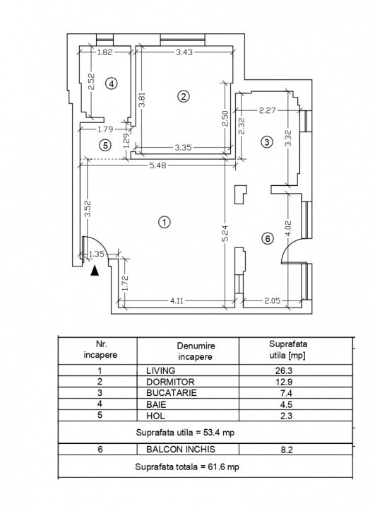 Tomis III , spatii IDEAL BIROURI, 61 mp. , imobil 2023