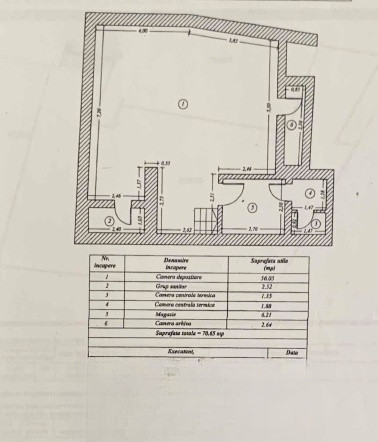 Gara, spatiu comercial D+P, 135 mp. + curte 45 mp., MOBILAT