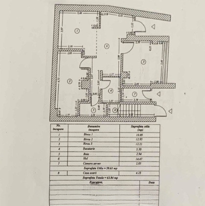 Gara, spatiu comercial D+P, 135 mp. + curte 45 mp., MOBILAT