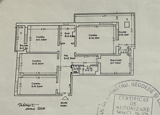 Dacia, apartament 4 camere, 92 mp., recent renovat