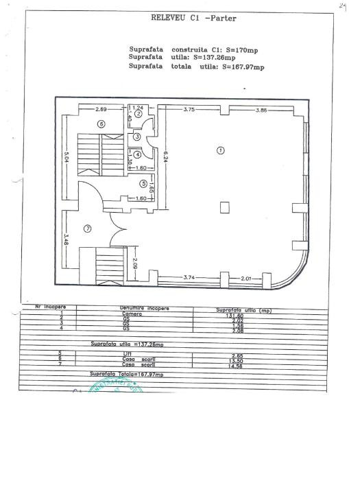 Centru, spatiu comercial 155 mp., front stradal 14 m.