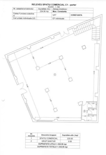 Spațiu comercial de închiriat P+1 – 464 mp, open space, Zona Casa de Cultură