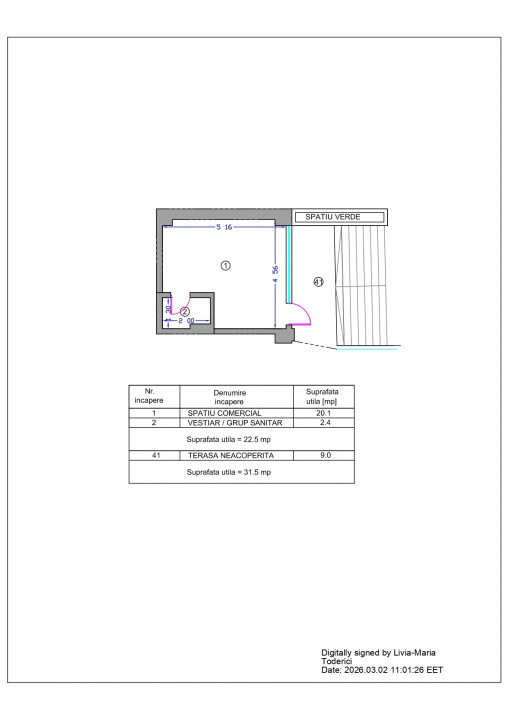   Spațiu comercial – intrare stradală – 31 mp.