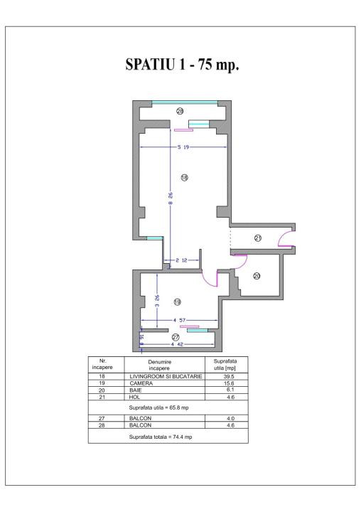 Spații moderne de birouri , suprafete 70 - 121 mp, PARCARE PROPRIE, cladire 2026