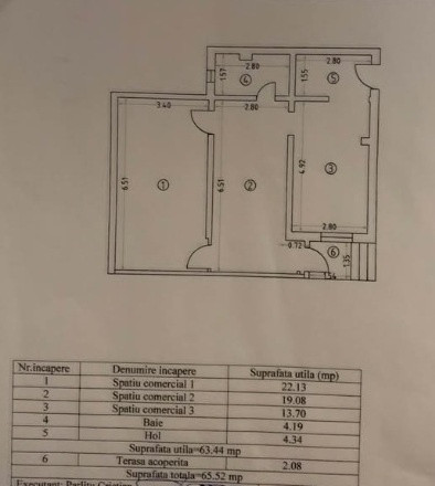 Dacia, spatiu comercial 65 mp.