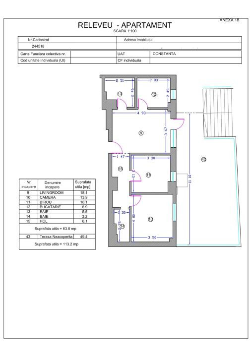 Spațiu cu  intrare stradală , 113 mp., terasa proprie, loc parcare, cladire 2026