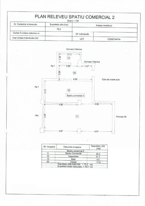 Tomis Nord, artera circulata, SPATIU COMERCIAL, 80 mp.