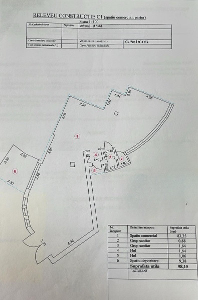 Tomis Nord - spatiu comercial 113 mp., zona intens traficata pietonal