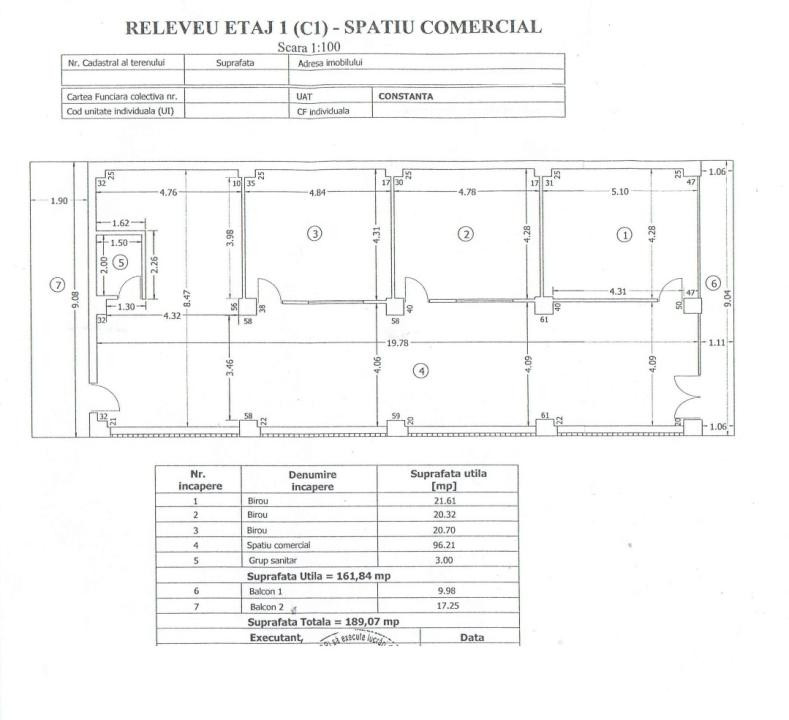 Aurel Vlaicu, spatiu comercial /birouri, etaj 1, 190 mp.