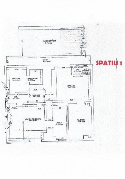 Faleza Nord, spatiu comercial din constructie 158 mp. rampa, curte 52 mp.