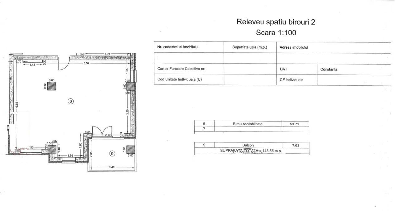 Spatiu birouri, renovat 2026, 84 mp., 2 locuri de parcare