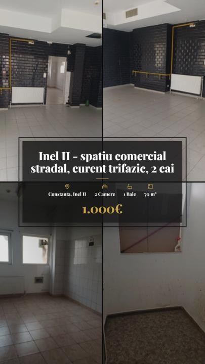 Inel II - spatiu comercial stradal, curent trifazic, 2 cai de acces, rampa