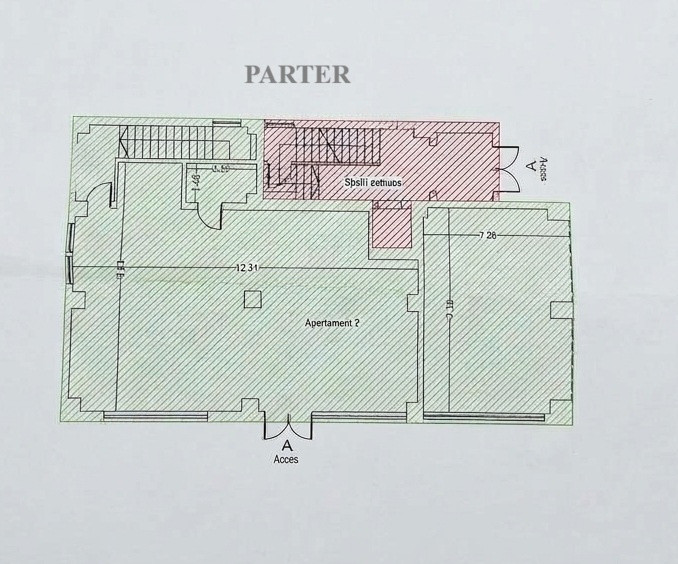  Spațiu comercial , D+P, 256 mp.,trafic intens, parcare proprie