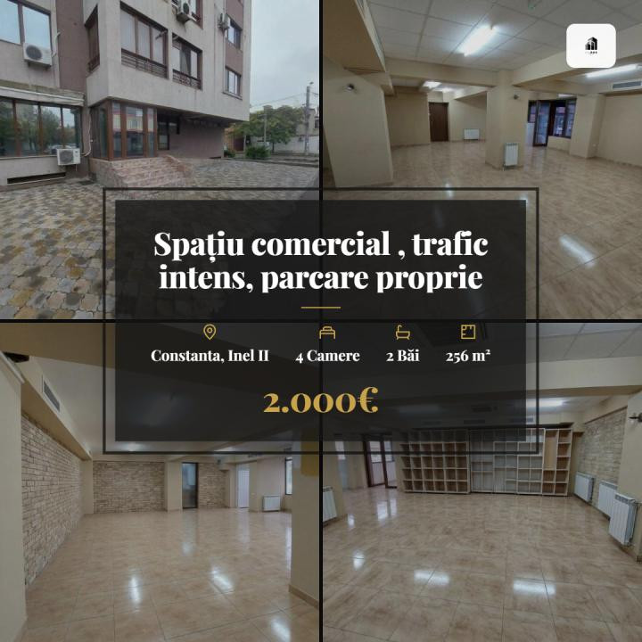  Spațiu comercial , D+P, 256 mp.,trafic intens, parcare proprie
